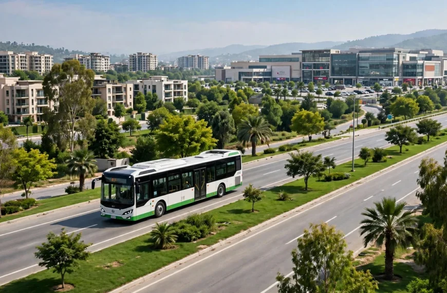 Metro bus on Islamabad Expressway near DHA Phase 2 Islamabad