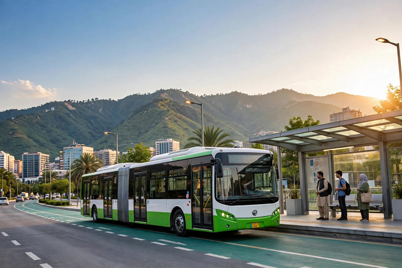 Islamabad metro bus at a station with Margalla Hills in the background — guide to why the metro is closed today and alternative transport options